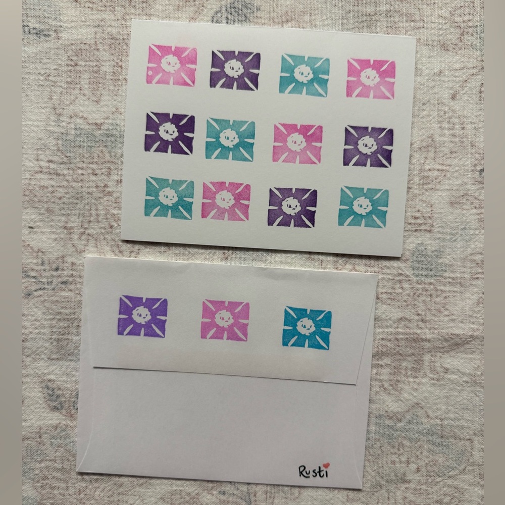 Sun Greeting Card and Envelope
